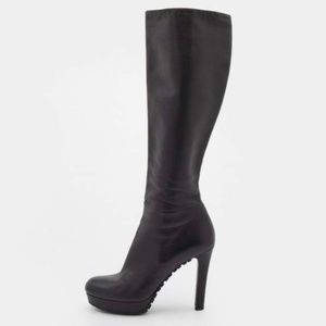 Gucci Platform tall boots with silver side zipper